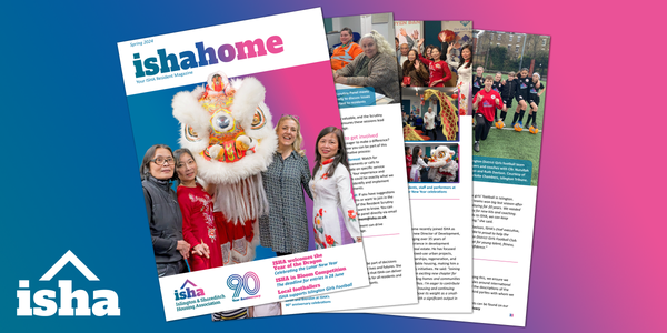 The cover and select pages of the ISHAhome magazine