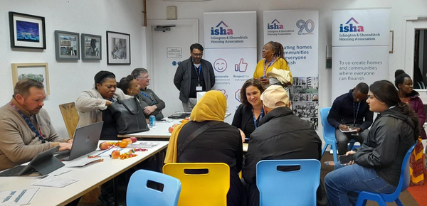 ISHA staff and residents at a Neighbourhood Nights event in Waltham Forest