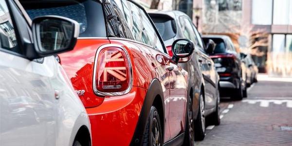 Cars parked on the road.