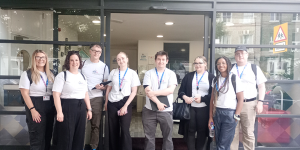 ISHA staff outside the office ahead of the Neighbourhood Knock pilot project.