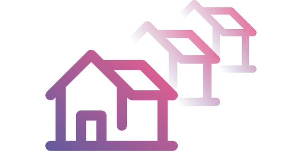 A graphic of three houses representing swapping homes.