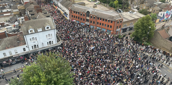 Anti-racism marchers in Walthamstow