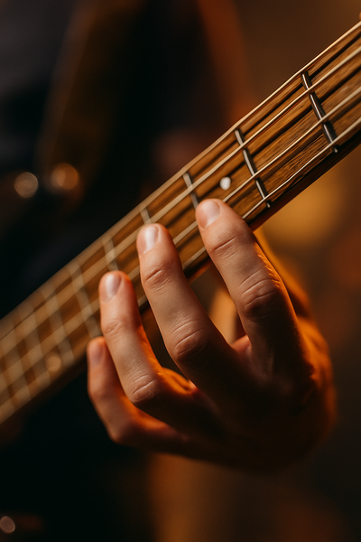 Bass player's hands
