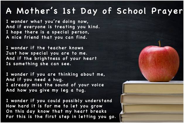 A Mother's 1st Day Of School Prayer