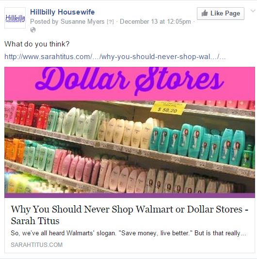 Never shop at Walmart or Dollar Store