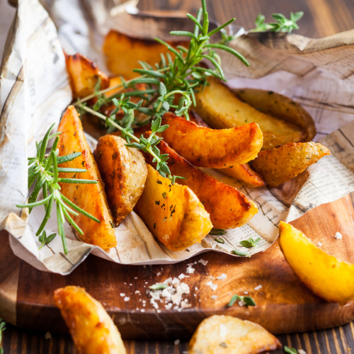 Baked Sweet Potato Wedges with rosemary