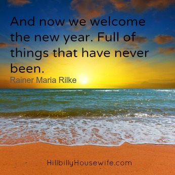 And now we welcome the new year. Full of things that have never been. Rainer Maria Rilke