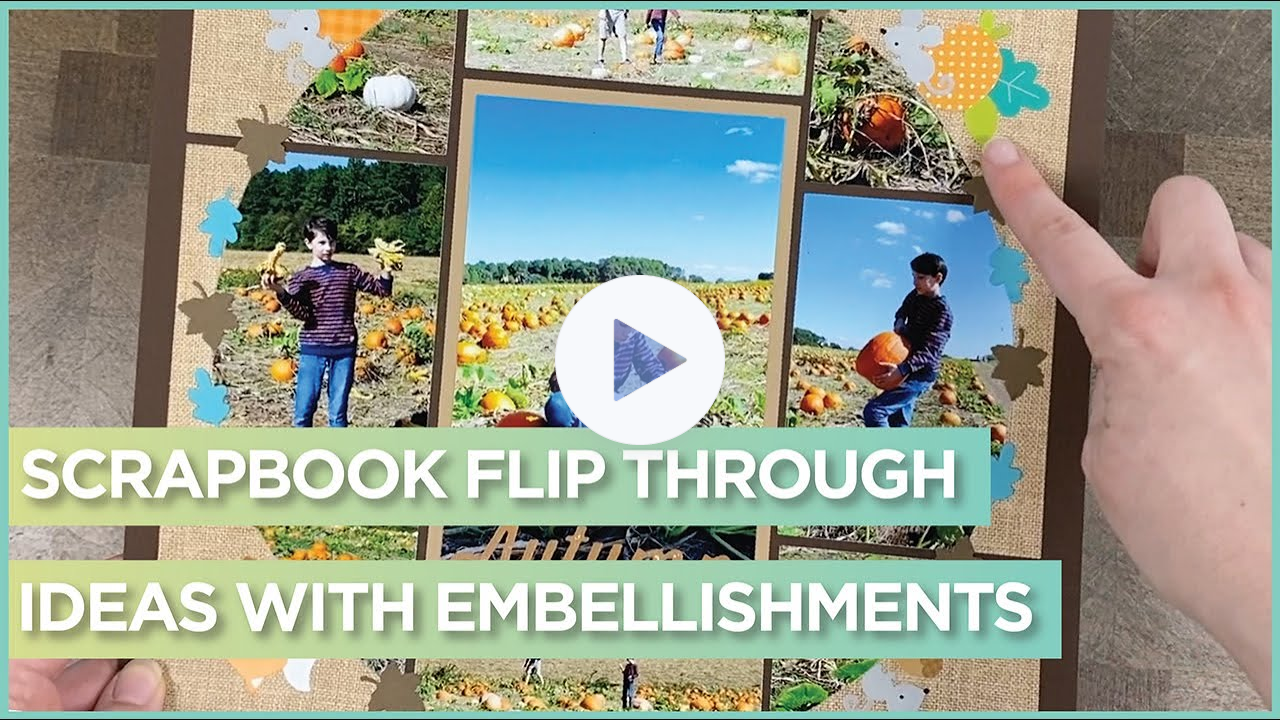 Scrapbook Flip Through | Adding Embellishments to Mosaic Moments Scrapbook Pages