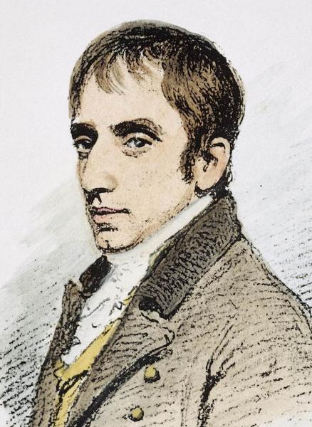 A drawing of a young man looking sideways and wearing a heavy coat.