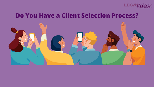 Group of men and women raising their hands or devices with benner Do You Have a Client Selection Process