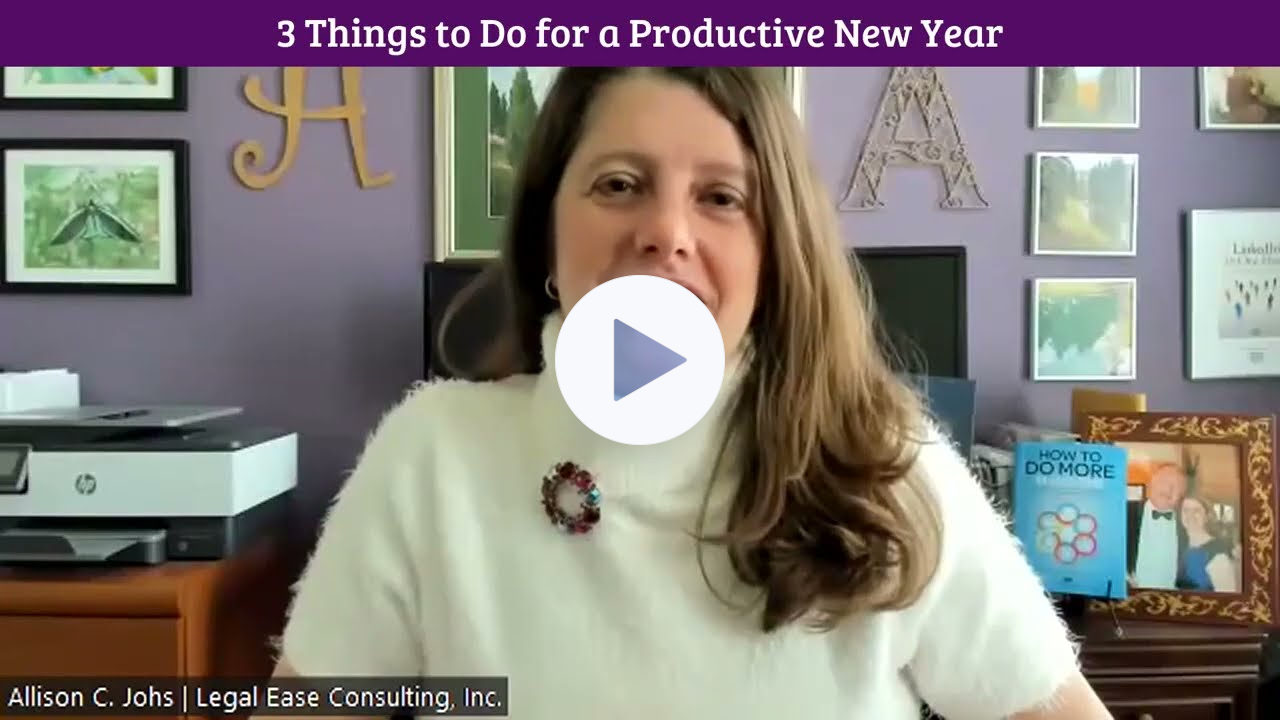 Allison Johs: 3 Things to Do for a Productive New Year