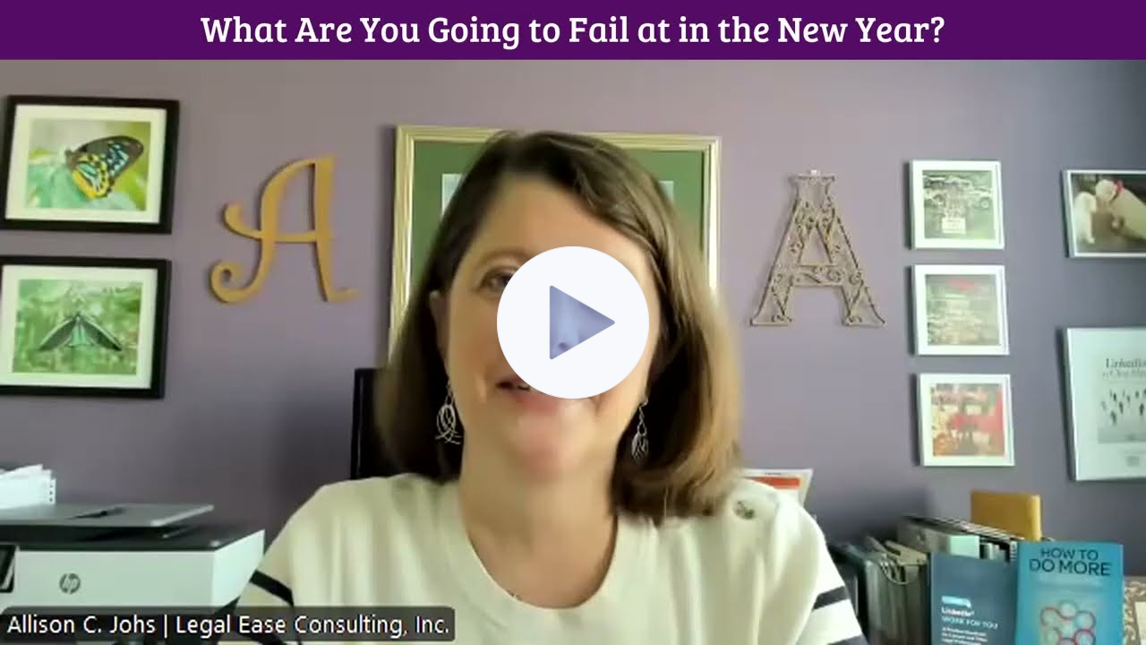Allison Johs: What Are You Going to Fail at in the New Year?