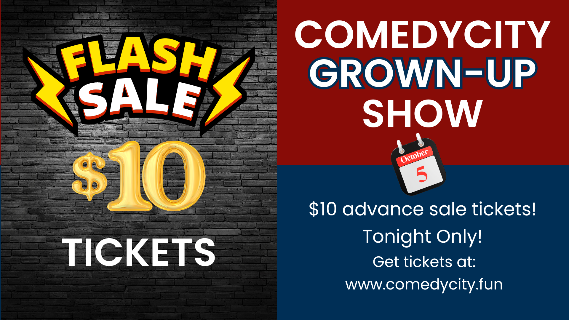 ComedyCity $10 Tickets