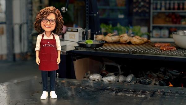 Roslyn with the barbecue