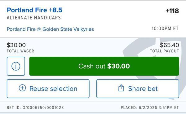 Bonus Play - Portland Fire +8.5