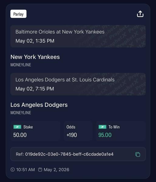 Bonus Play - MLB Parlay