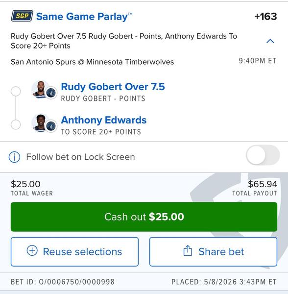 Bonus Play - NBA Same Game Parlay