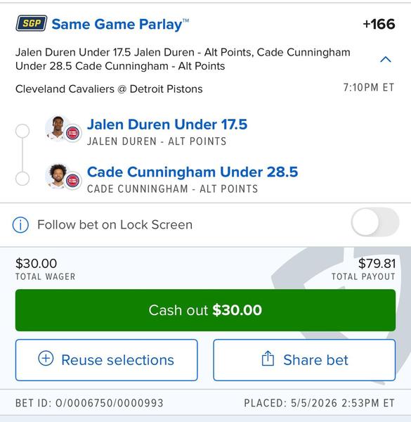 Bonus Play - NBA SGP