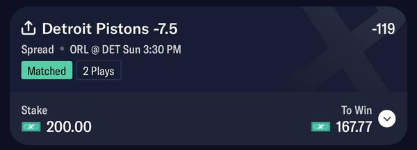 Whale Play - Detroit Pistons -7.5