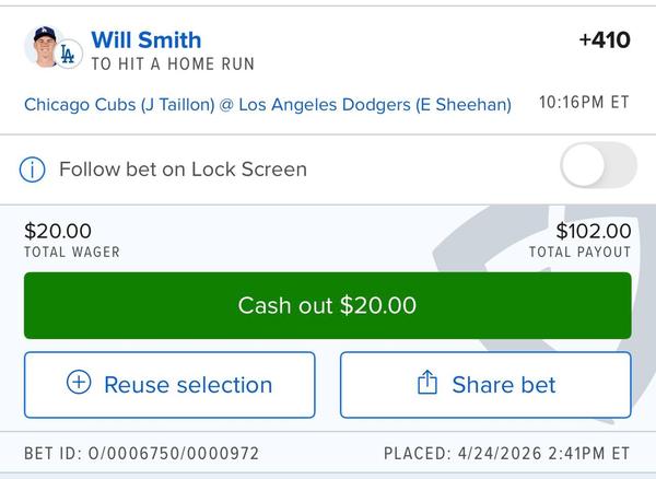 Will Smith To Hit a Home Run