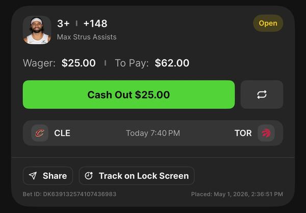 Max Strus Assists Bonus Play Betting Ticket