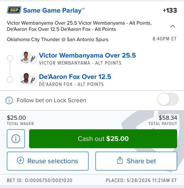 Bonus Play - NBA SGP