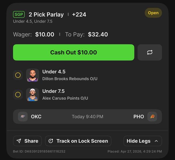 Bonus Play - Brooks/Caruso SGP +224