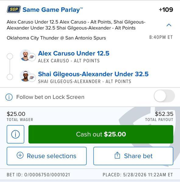 Bonus Play - NBA SGP
