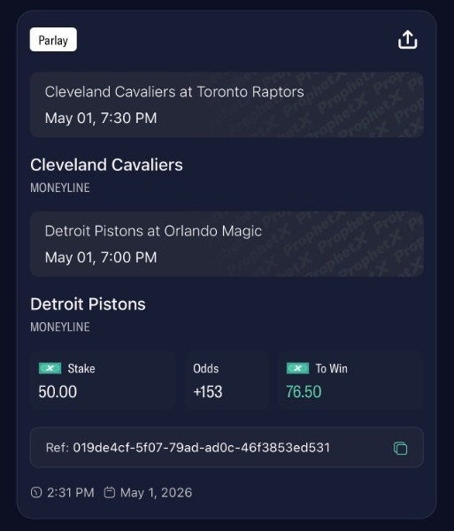 NBA Parlay Bonus Play Betting Ticket