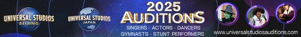 Universal Studios 2025 Auditions