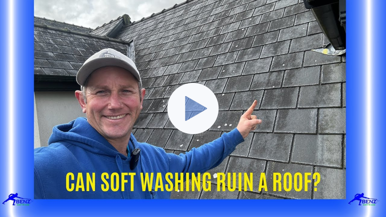 How to softwash man made roof slates