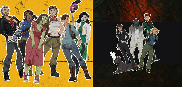 assorted mock-up of Hannahpocalypse & Scarlett stickers