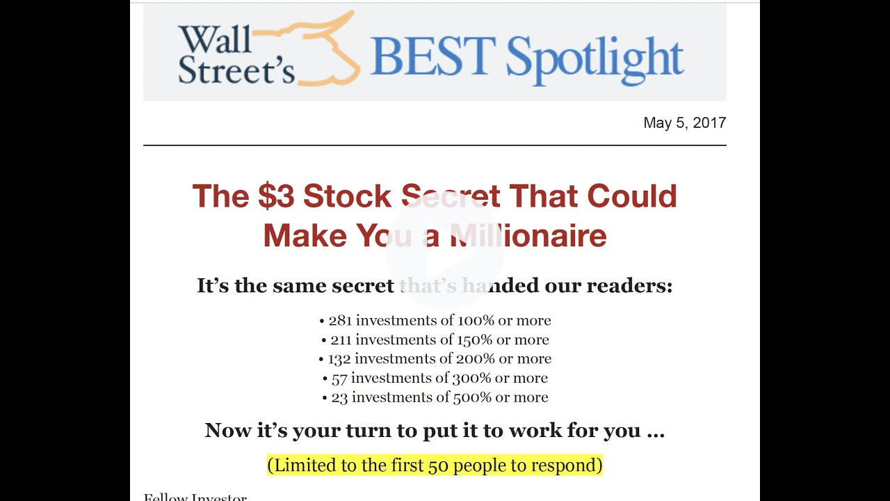 The $3 Stock Secret That Will Make You a Millionaire