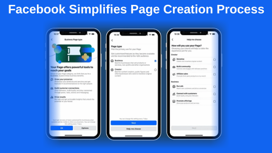 Facebook Simplifies Page Creation Process