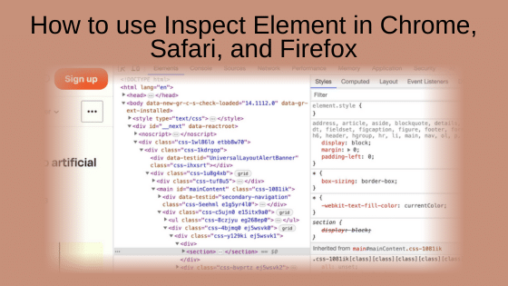 How to use Inspect Element in Chrome, Safari, and Firefox