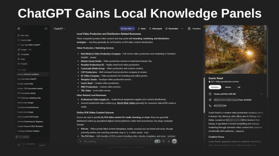 ChatGPT Gains Local Knowledge Panels