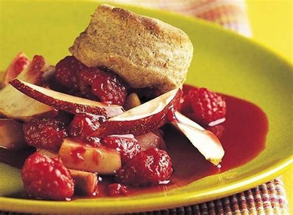 Nectarine and Raspberry Cobbler