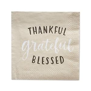 American Greetings 50-Count 6.5 in. x 6.5 in. Lunch Napkins, Grateful 