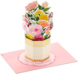 Hallmark Paper Wonder Pop Up Mothers Day Card (Bouquet, Gold Vase)
