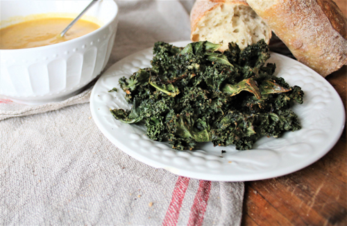 Kale Chips with Hummus
