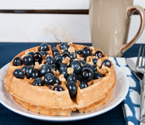 Banana Waffles with Blueberries and Walnuts