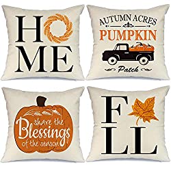 Set of 4 Autumn Decorative Pillow Covers