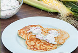 Fresh Corn Pancakes with Lime Drizzle