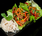 Asian Lettuce Wraps with Red Pepper, Edamame and Chicken