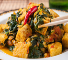 Spinach Saag with Golden Tofu
