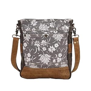 Myra Bag Blossom Print Upcycled Canvas & Leather Shoulder Bag