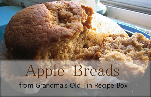 Apple Breads from Grandma's Old Tin Recipe Box: Apple Bran Muffins and Dutch Apple Bread