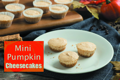Mini No Bake Pumpkin Cheesecakes