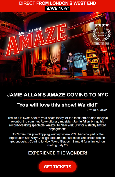 Get Tickets for Jamie Allan's AMAZE!
