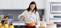 Woman cooking lunch